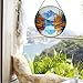 ZUSANG Mountain Lake Sun Catcher Hanging Stained Glass Window Decor, Winter Mountain Stain Glass Art, Handmade Suncatcher for Window Hanging Decor for Home Office, Christmas Housewarming Gifts, 9.8’’