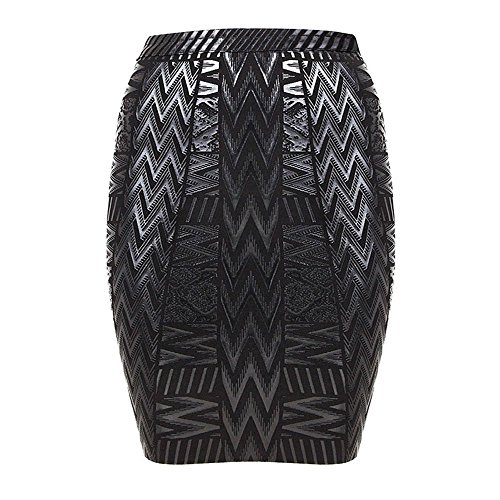Leather Metallic High Waist Bandage Skirt4
