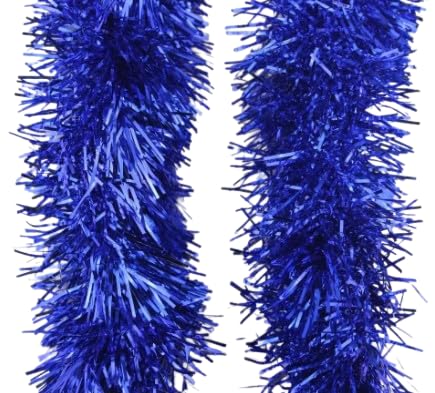 Vision4ever 10x 2M Royal Blue Tinsel Christmas Tree Decorations X'Mas Garland Christmas Tree Tinsel Decoration (6.5FT)