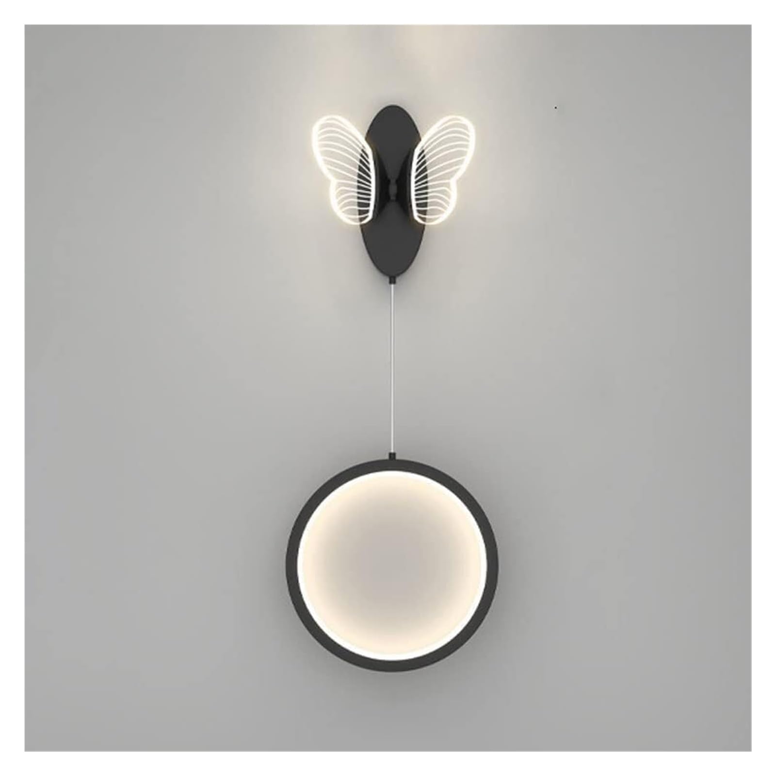 VDOQTLJT Iron Wall Lamp - LED Bedside Light Modern Minimalist Butterfly Sconce Lamps sconces(Dark,Tricolor light)