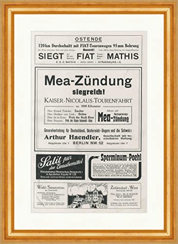  Kunstdruck Pubblicità FIAT Tourenwagen MEA Accensione Kaiser Nicolaus Faksimile SP 087 incorniciata