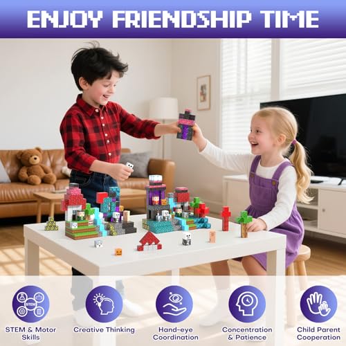 Kryzomat 150 PCS Magnetische Bausteine, Magnetbausteine für Kinder(Portal) – Ansicht 5