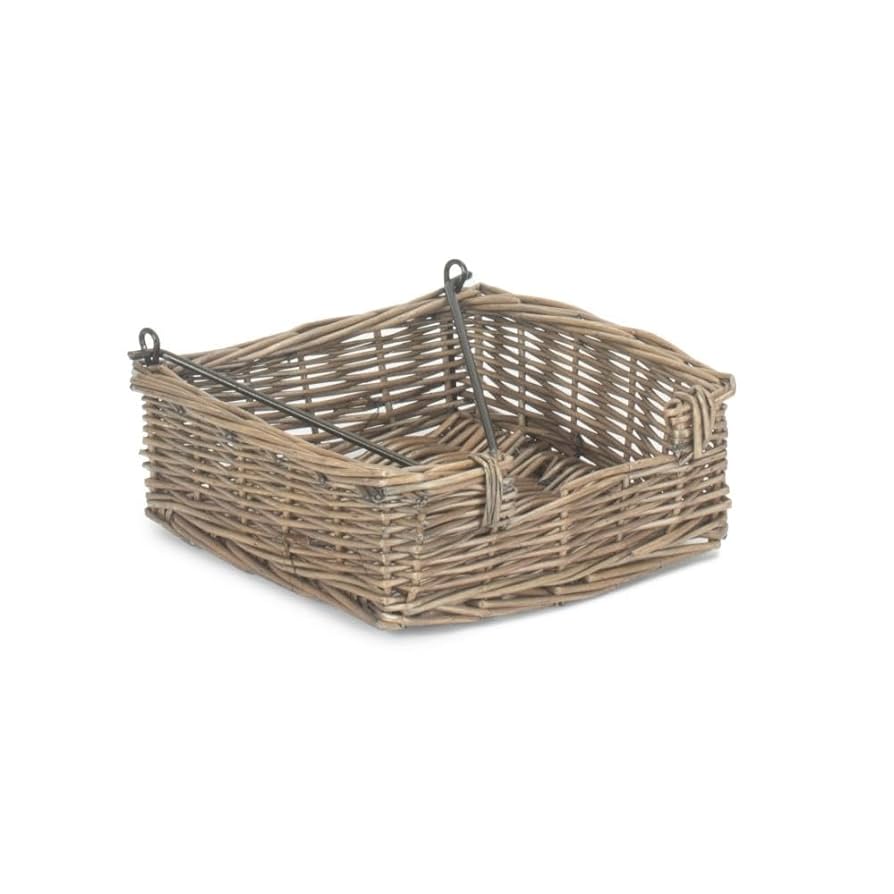 Red Hamper Antique Wash Wicker Napkin Holder Servilletero De