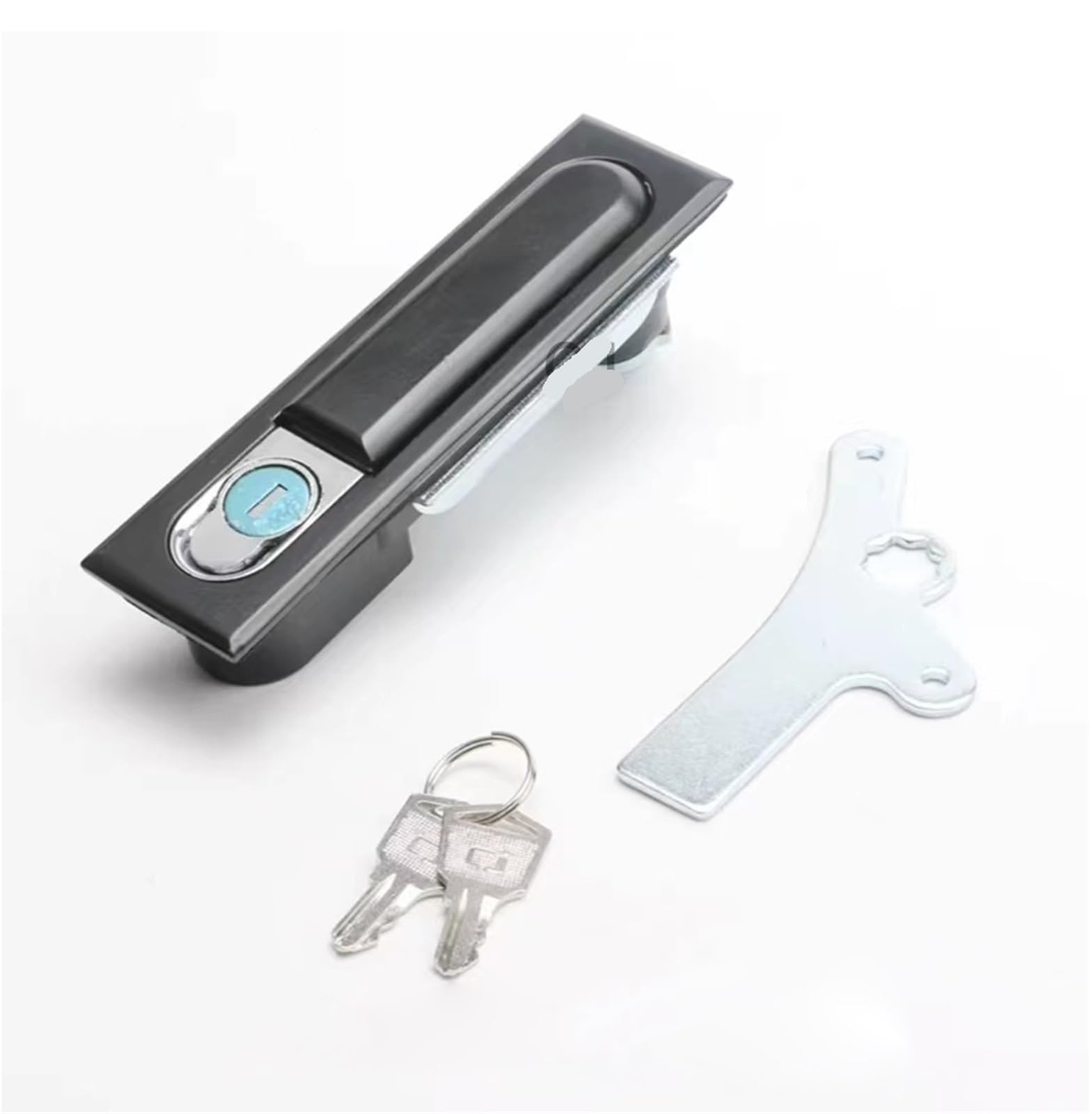 Serrure de porte armoire de distribution carrée noire en applique pour fermeture de placard