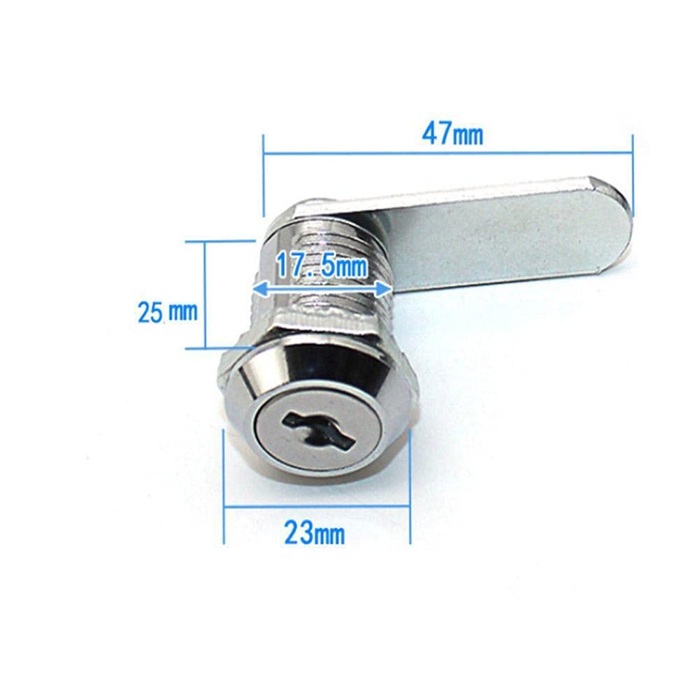 Zamek krzywkowy metalowy, Zamki do szafek, Blokada szafki 4 szt. 16/20/25/30 mm 8 kluczy Bezpieczna blokada krzywkowa Drzwi biurowe Szafka Skrzynka Blokada szafki List Szafa Szuflada Szafka(25mm)