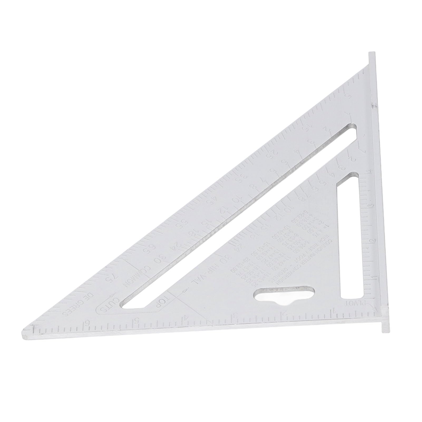 Righello Triangolare in Lega di Alluminio da 7 Pollici con Finitura Nera Opaca, Strumento di misurazione di Alta precisione, Squadra multiangolo per la Lavorazione del Legno.