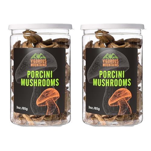 VIGOROUS MOUNTAINS Dried Porcini Mushrooms (3Ounces) (Pack of 2)