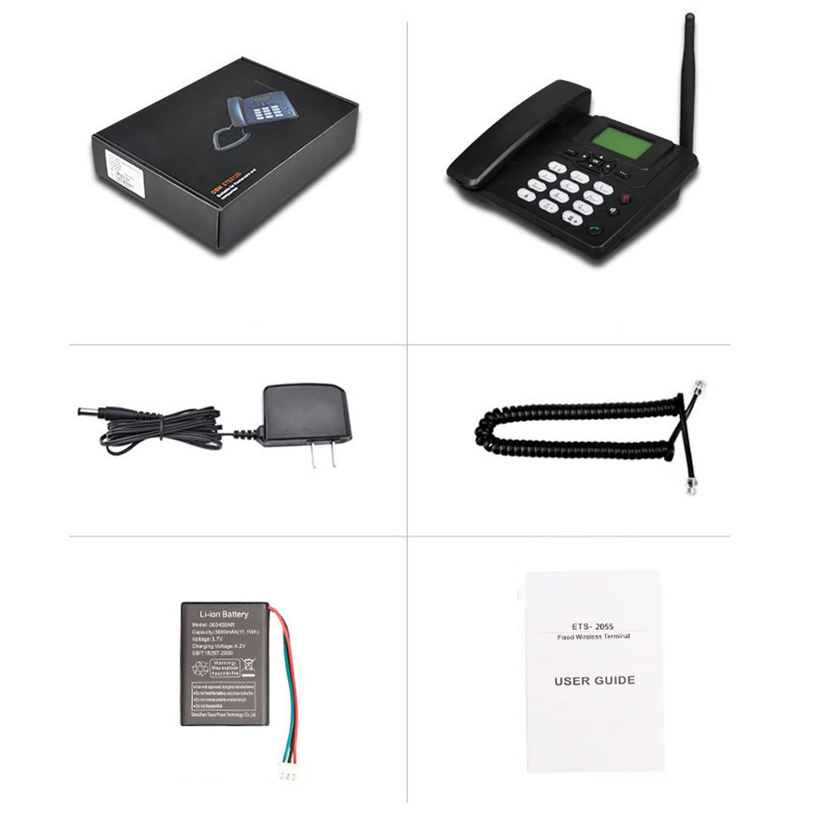 IBOWZ Telefon przewodowy na biurko dwupasmowy telefon komórkowy GSM, telefon biurkowy, bezprzewodowy telefon stacjonarny, telefon stacjonarny, telefon stacjonarny do domowego biura, hotelu, funkcja