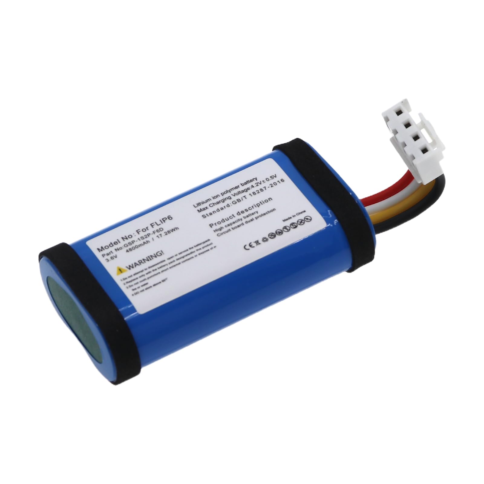 3.6V 4800mAh Replacement GSP-1S2P-F6D Battery for J-B-L Flip 6 Portable Bluetooth Speaker