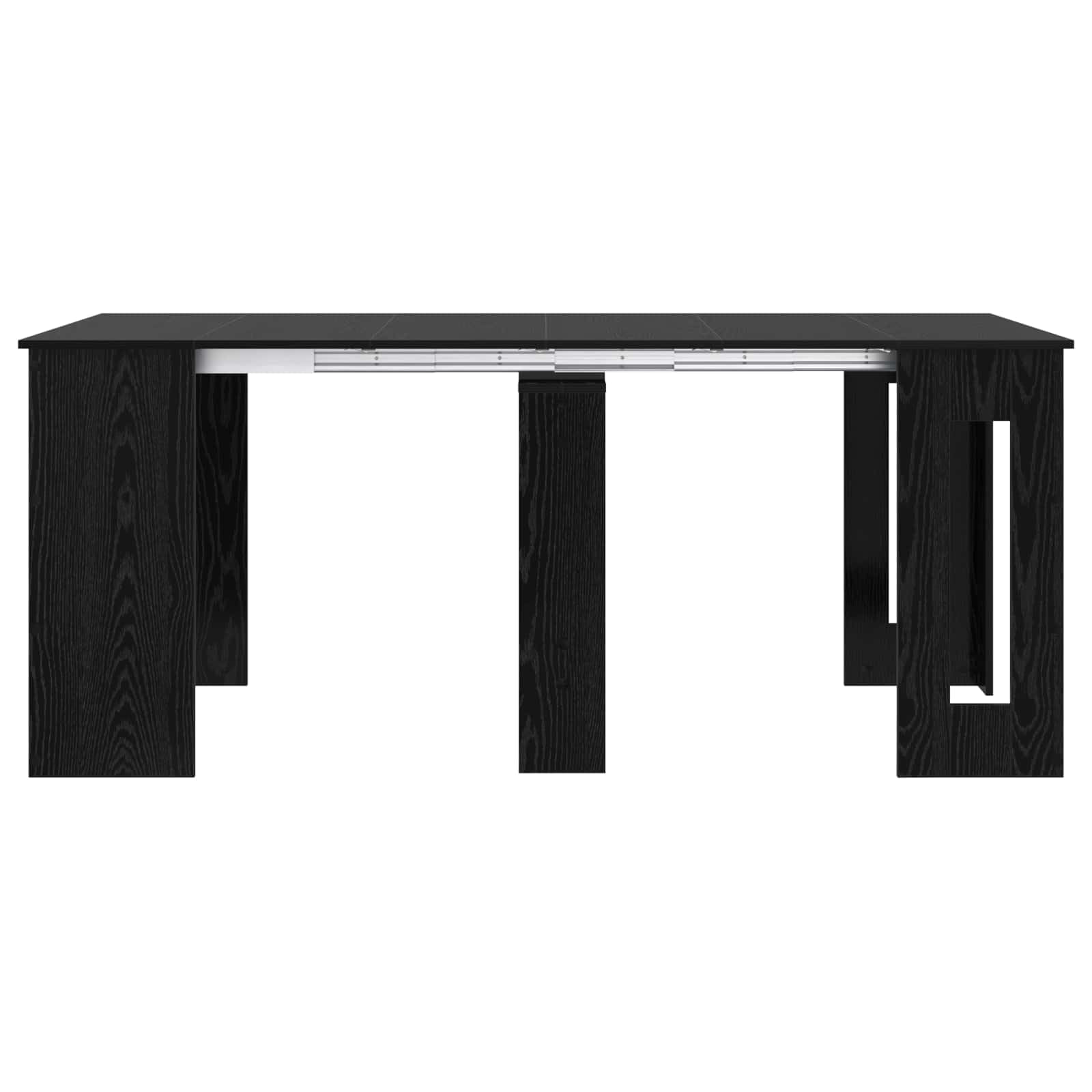 Tavolo da pranzo, 180 x 85 x 75 cm, in legno di rovere nero | Estensibile con meccanismo manuale, impermeabile, versatile come posto di lavoro, facile da pulire