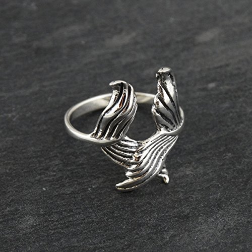 FashionJunkie4Life Sterling Silver Mermaid Tails Wrap Style Ring, Sizes 6-103