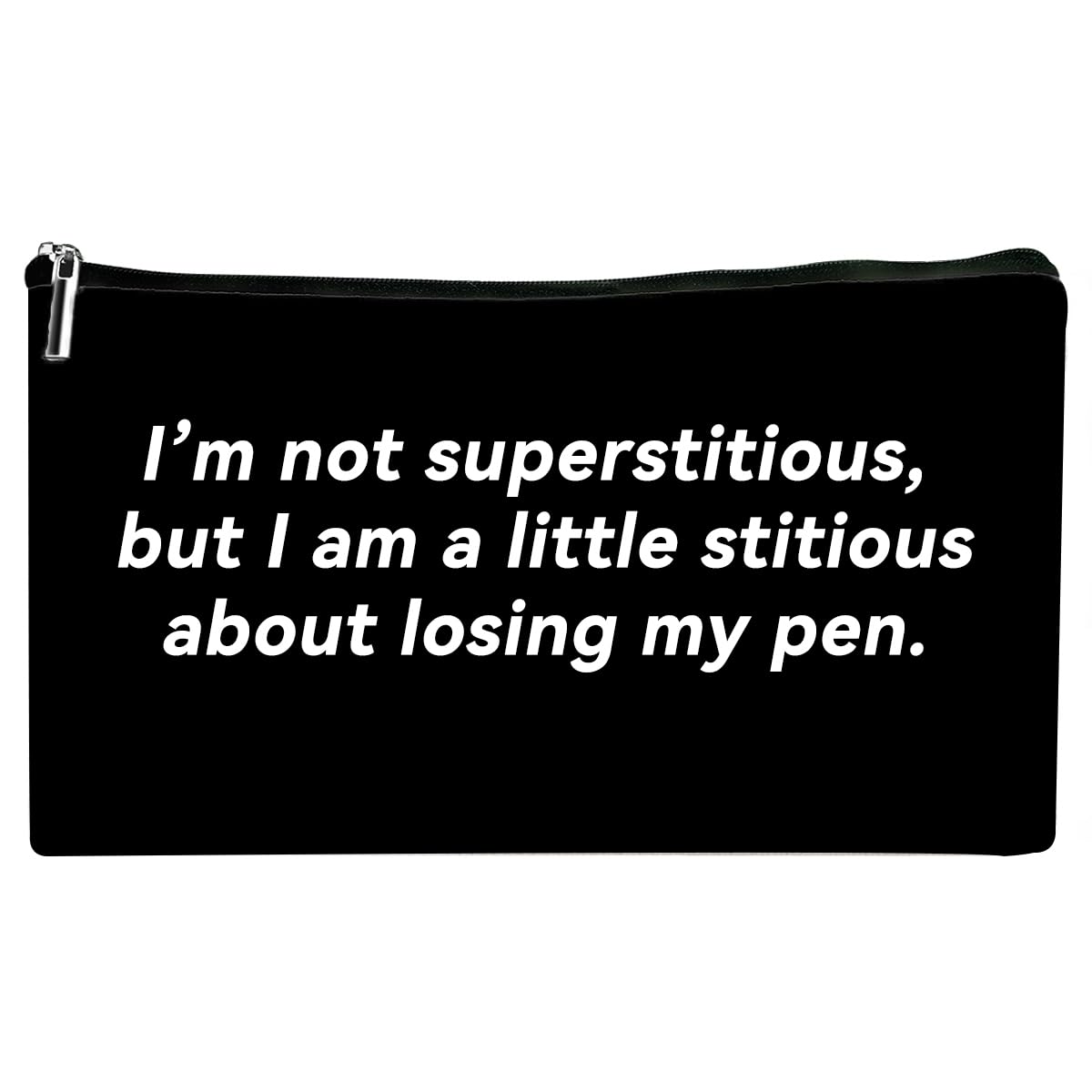 DON'T GET TOO COMFORTABLE Funny the Office-inspired Pen Pouch - A little Stitious Quote Zipper Bag for Fans, Funny Coworker Gifts, Stationary Bag for
