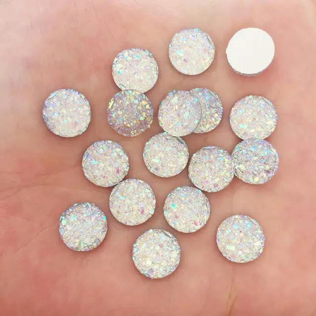 100pcs Resin Bling Convex Mineral 10mm Round Flatback Rhinestone Buttons Ornaments DIY Wedding Appliques Craft-2