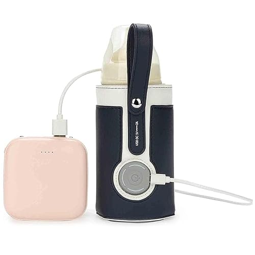 Miniatura 10 de Calentador de biberones portátil USB, 3 temperaturas ajustables para viajes en coche y mantenimiento de calor de leche, gris oscuro