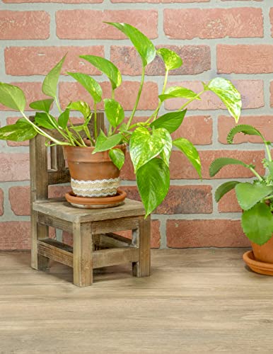 Red-Co-11-Tall-Decorative-Mini-Stool-Wooden-Tabletop-Plant-Stand-Floor-Flowerpot-Holder-Distressed-Brown Red Co 11 Tall Decorative Mini Stool Wooden Tabletop Plant Stand Floor Flowerpot Holder Distressed Brown