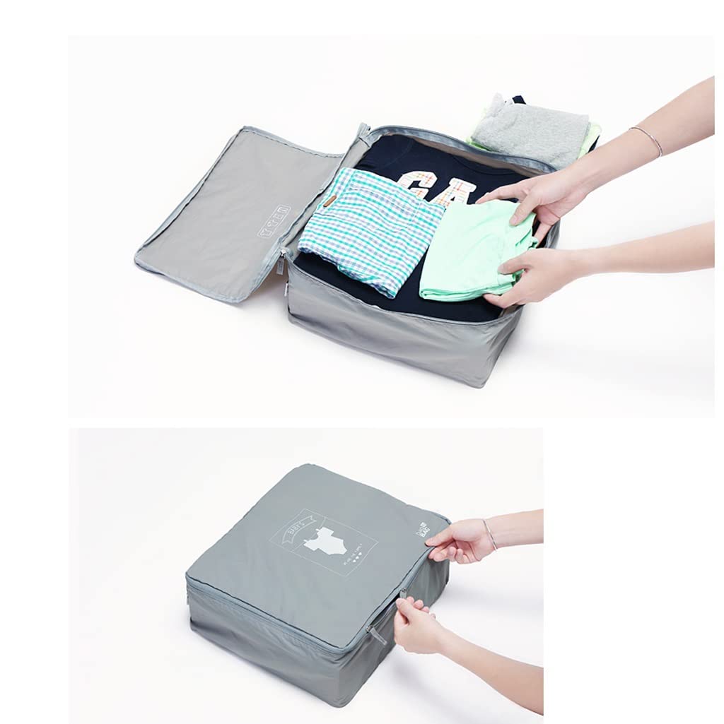 ACiyD Cubi da imballaggio Set di 3 per Viaggio in Famiglia Organizzatori di valigie da Viaggio Borsa per Biancheria da 3 Pezzi, Grigio