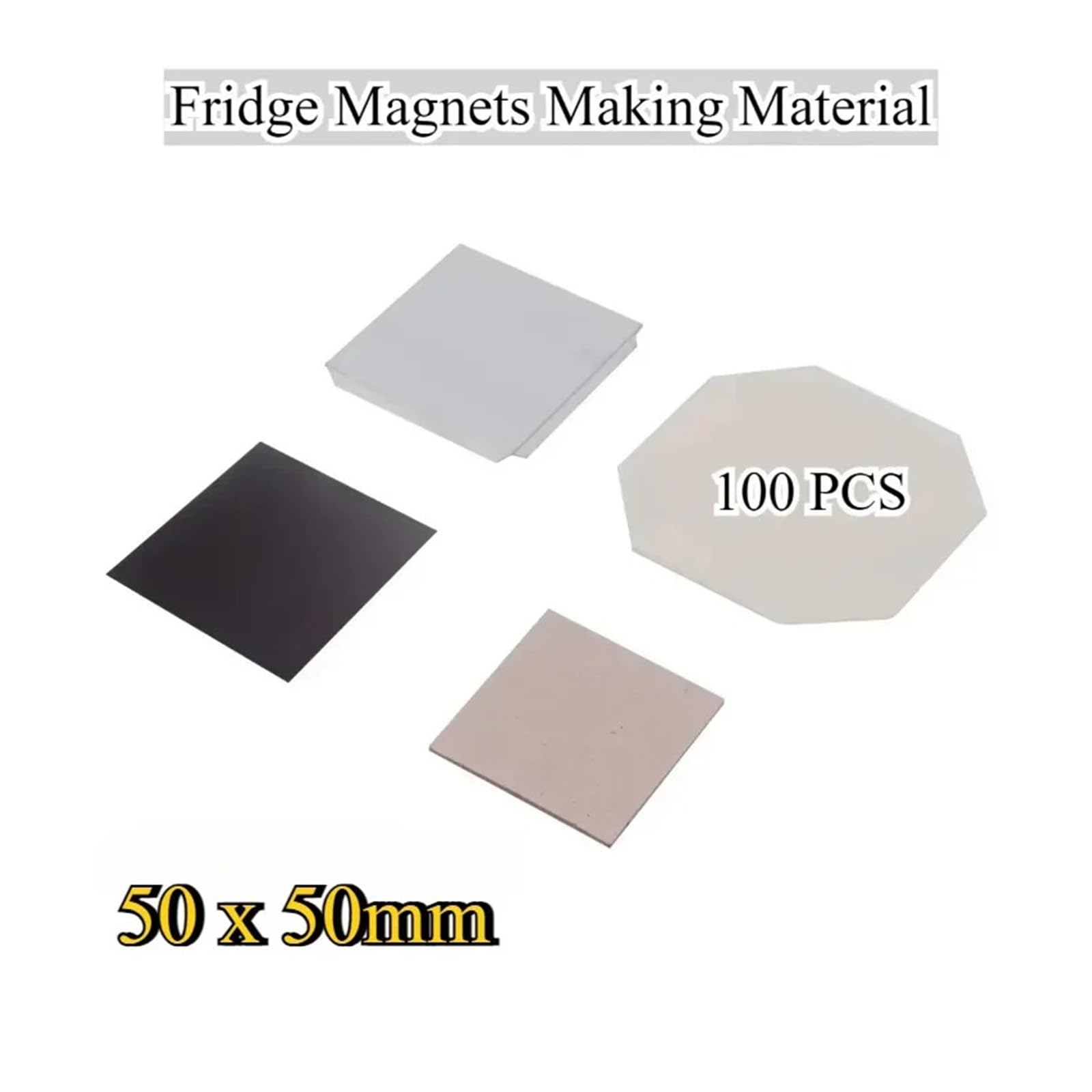 Maszyna do robienia magnesów na lodówkę w kształcie kwadratu o wymiarach 50 x 50 mm/1,97 x 1,97 cala, 100 zestawów, materiały do produkcji guzików z magnesem na lodówkę Produkcja DIY