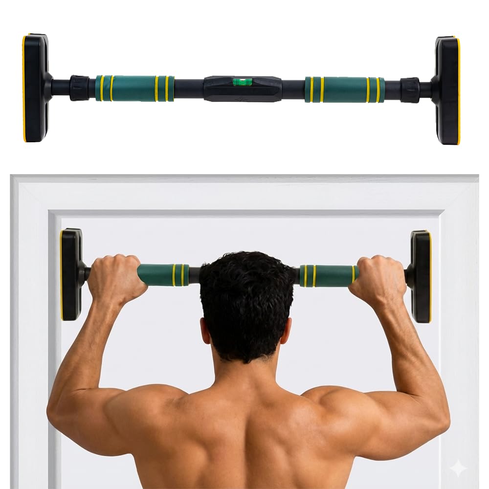 BarPro Adjustable Pull-Up Bar for Doorway 73 95 cm 200 kg Heavy-Duty No-Drill Home Gym Bar Secure Door
