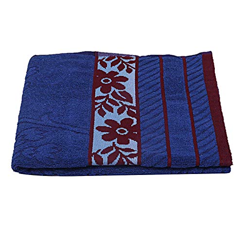 Image of Heart Home 100% Cotton 2 Pieces Bath Towel 27 inch x54� (Blue & Maroon) - CTHH1234,Multi,Standard