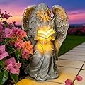 Vcdsoy Solar Garden Outdoor Angel Book Statues,Book Lovers for Balcony Patio Lawn Table Yard Ornaments, Solar Resin Fairy Waterproof LED Lights,Birthday Gifts for Women Mom Grandma