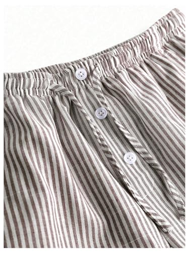 Image of SHENHE Girl's Linen Low Waisted Drawstring Button Front Loose Long Pants Casual Boho Trousers