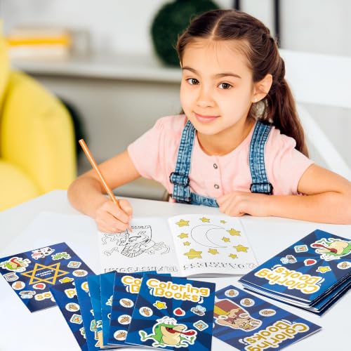 Image of 24Pcs Passover Coloring Books for Kids Bulk Ten Plagues Mini Coloring Booklet Pesach Jewish Holiday DIY Educational Art Drawing Book with for Jewish Pesach Seder Party Favors Goodie Bag Filler