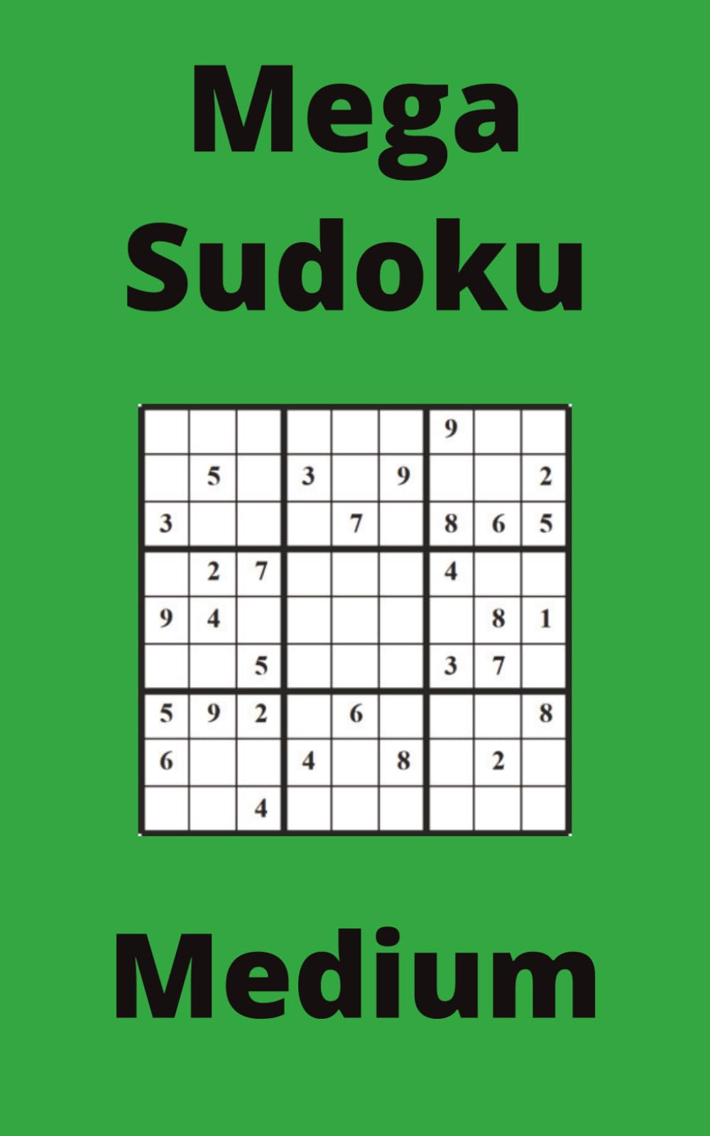 Green Mega Sudoku Book, 9x9 Puzzles, 100 Pages, 5x8, Medium