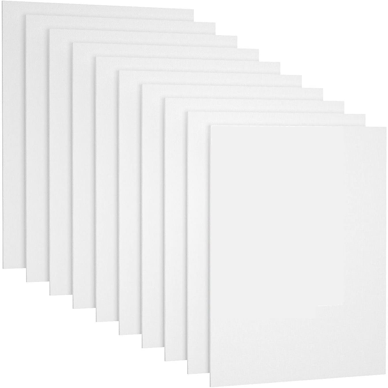 Worison Roy Fine Art Cotton Canvas Board Medium Grain 6 X 6 Inch with 4MM Board Backing - Pack of 10 - White