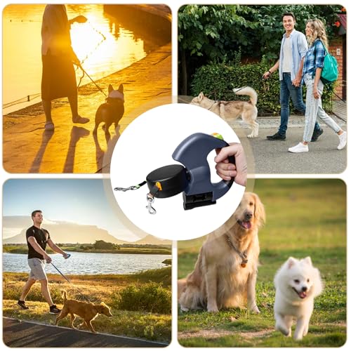 Doppelte Hundeleine Ausziehbar, 300cm Rollleine Einziehbare Hundeleine, Doppelleine für 2 Hunde, Hundeleine mit Licht, Ergonomischer Griff, Hundeleine Einziehbar, Hundeseil nachts reflektierend