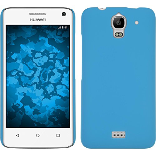 PhoneNatic Custodia Rigida Compatibile con Huawei Y360 - gommata Azzurro - Cover + Pellicola Protettiva
