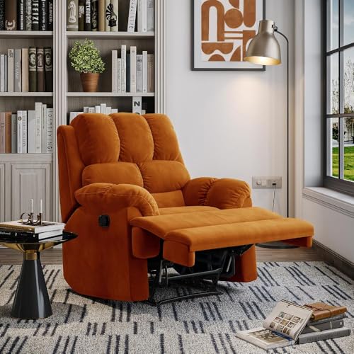 Image of Wakefit Recliner | 3 Year Warranty | Recliner Sofa 1 Seater, XpertGRID Technology, Designed for Supreme Comfort & Relaxation, Easy DIY Assembly, 145 kg Weight Capacity, Virelia (Amber)