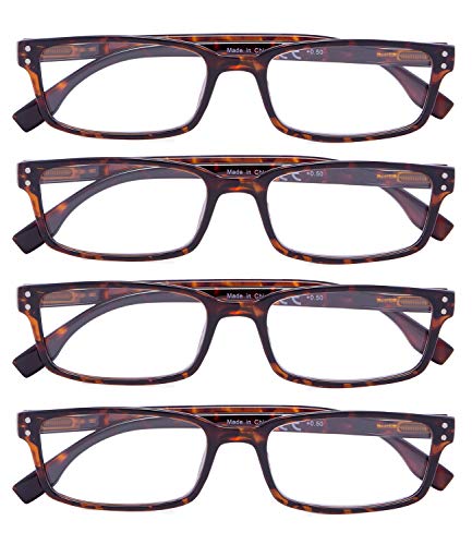 Image of Eyekepper Reading Glasses Women - 4 Pack Comfort Readers Men（Tortoise）
