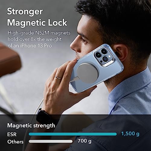 Image of ESR for iPhone 13 Pro Case, Compatible with MagSafe, Shockproof Military-Grade Protection, Built-in Camera Ring Stand, Magnetic Phone Case for iPhone 13 Pro, Classic Series (HaloLock), Clear