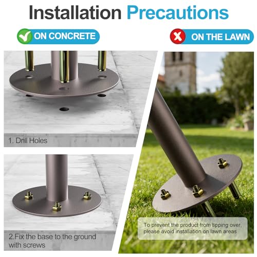 Image of Solar Lamp Post Light Outdoor, 3000K Warm White LED Solar Post Lantern, IP65 Waterproof Solar Powered Garden Light, Auto On /Off Dusk to Dawn for Yard, Patio, Driveway, Pathway, Lawn（1 Pack）