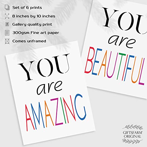 Giftsfarm Girls Wall Decor, Kids Wall Art, Girls Room Decor, Posters For Teen Girls Room, Girls Room Wall Decor, Girls Wall Decor For Bedroom, Kids Room Decor For Girls (Set Of 6, 8X10In, Unframed) #TOP2