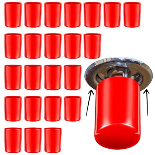 Pushglossy 24 Pcs Red Fire Sprinkler Head Protector - Paint Protection Cover for Recessed Sprinkler Heads