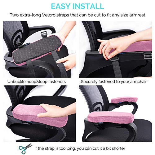 EcoLifeDay Chair armrest Cushions Elbow Pillow Pressure Relief armrest Pads 2-Piece Set of Office Chair armrest Gaming Chair armrest with Quick Rebound Sponge