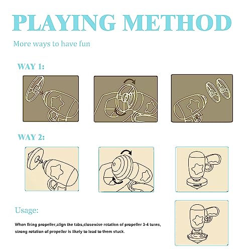 Cat Fetch Toy, Interactive Flying Cat Toy with 1 Light Up Spinning Tops, 1 LED Flying Propellers and 4 Flying Propellers, Dog Cat Kitten Tracks Toy for Training Hunting Chasing(Pink) - Image 4