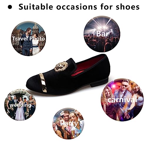 Meijiana Men's Loafers Velvet Shoes Metal Eagle Buckle Wedding Party Smoking Slipper Dress Loafers Shoes for Men4