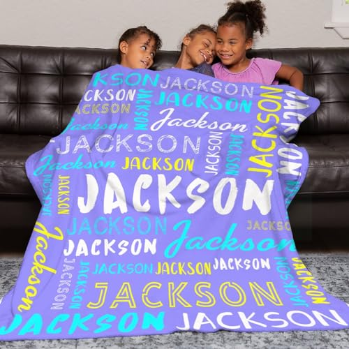 Personalized Name Blanket Customized Baby Blankets for Girls Boys Adults Monogrammed Blankets and Throws Christmas Birthday Mothers Fathers Valentines Day Gift