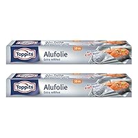 Toppits Alufolie Doppel-Kraft-Waben (10m x 29.5cm), 2er Pack (2 x 10 Meter)