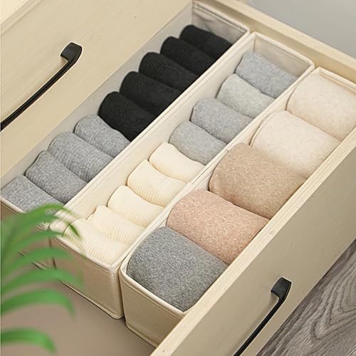Genérico 3 Piezas Organizador Armario Cajones, Separadores De Cajones, Contenedor Almacenamiento De Tocador Largo, Cestas Pequeñas Plegables, Pour +Calcetines, Ropa Interior