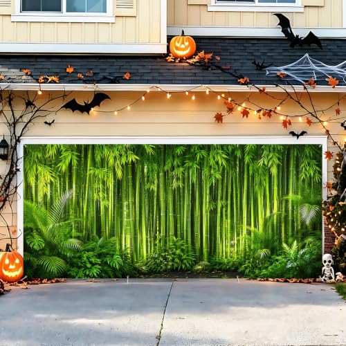 Image of Garage Door Decorations 6 x 13 ft, Bamboo Forest Cover