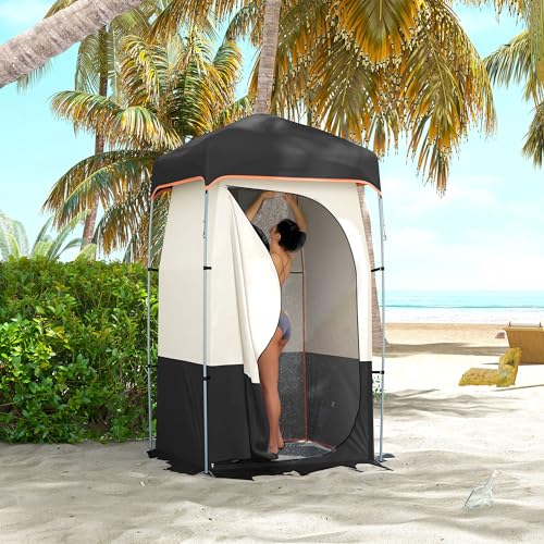 Outsunny-Portable-Shower-Tent-Privacy-Shelter-Camping-Dressing-Changing-Tent-Room-with-Solar-Shower-Bag-Floor-and-Carrying-Bag