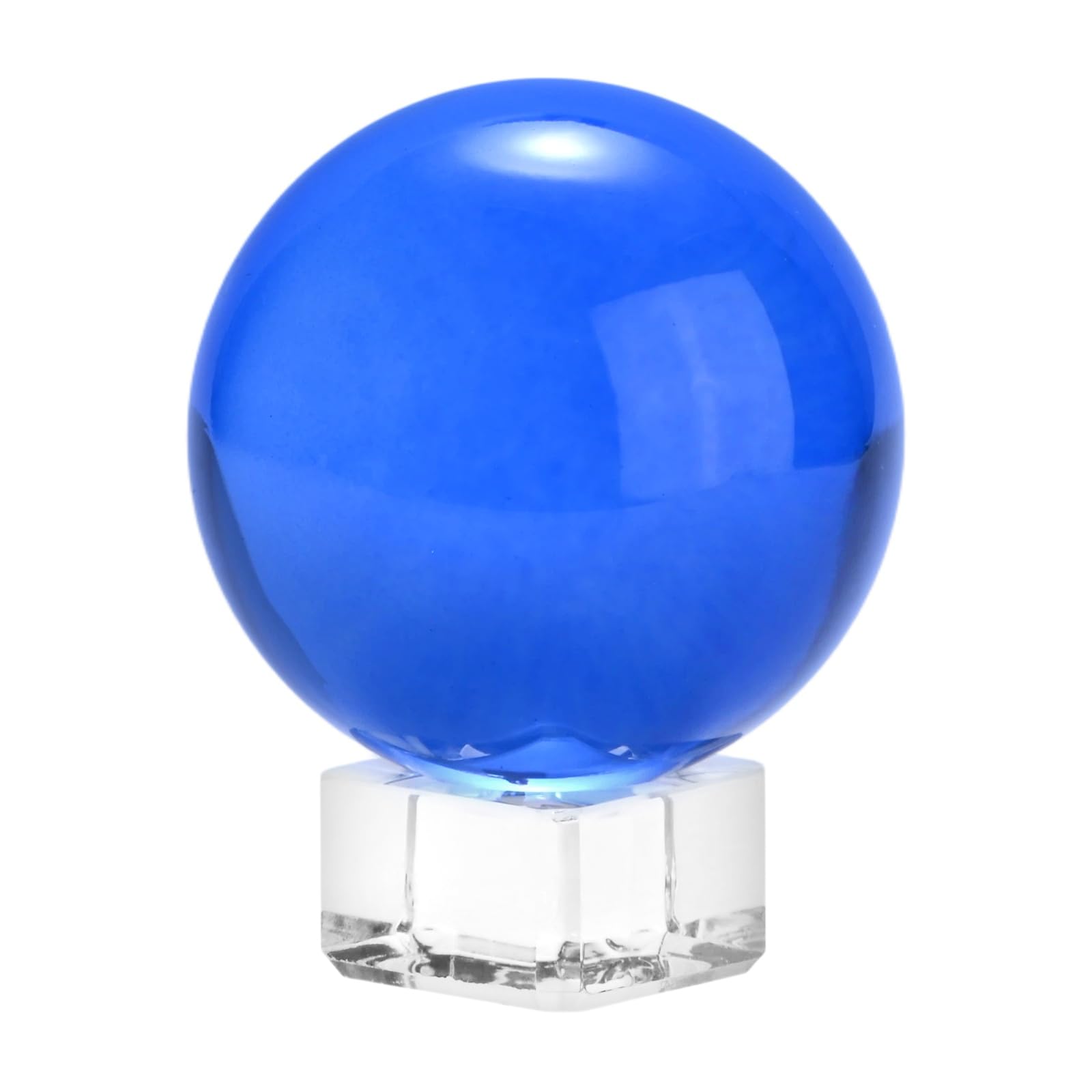 M METERXITY 50mm/2 Inch K5 Crystal Glass Ball with Stand Solid Crystal Ball Sphere Ornament for Home/Office/Photography/Magic [Blue]
