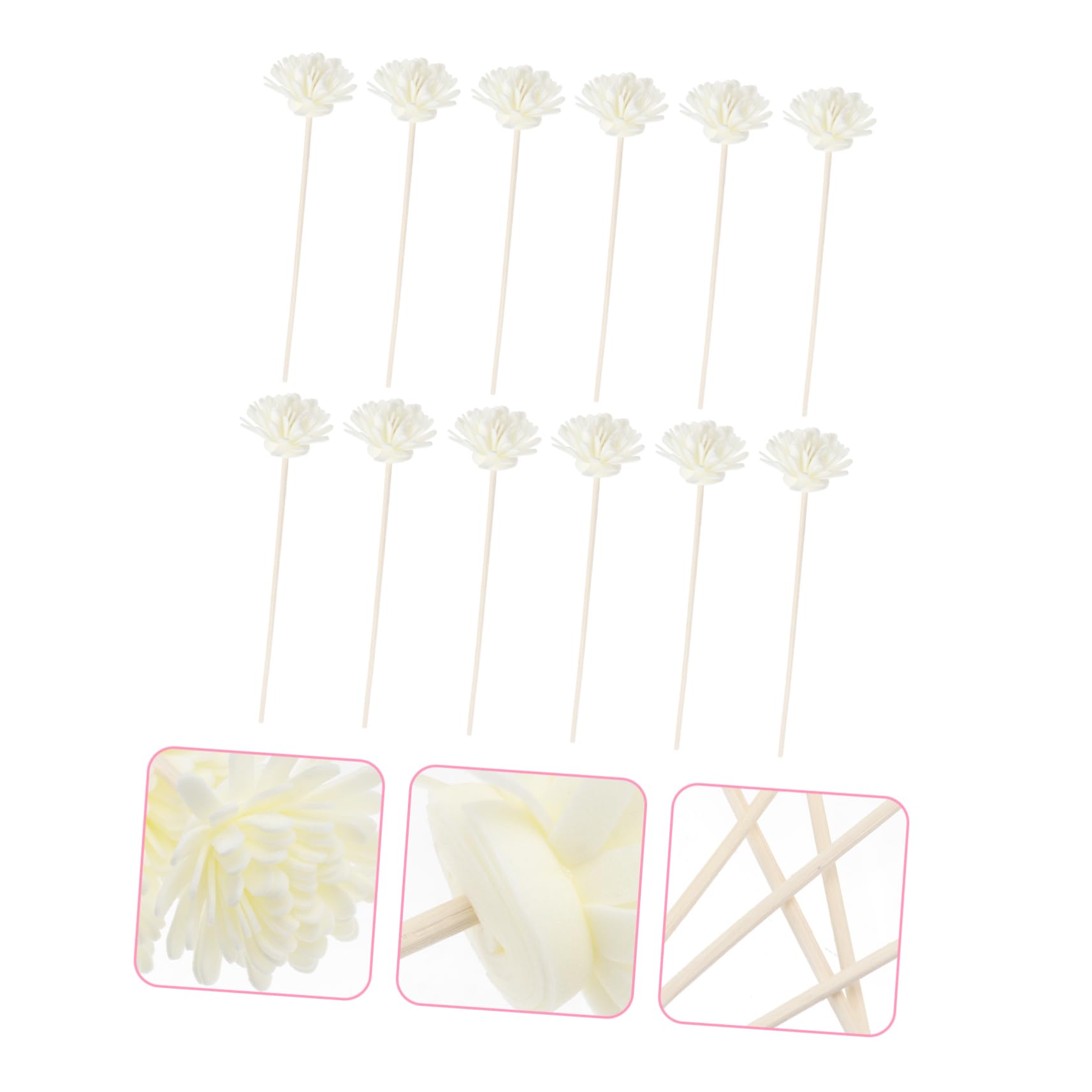 BIUDECO 60pcs Simulated Flower Diffuser Sticks Natural Rattan Handicrafts for Fragrance and Relaxation Home Office and Spa Decor