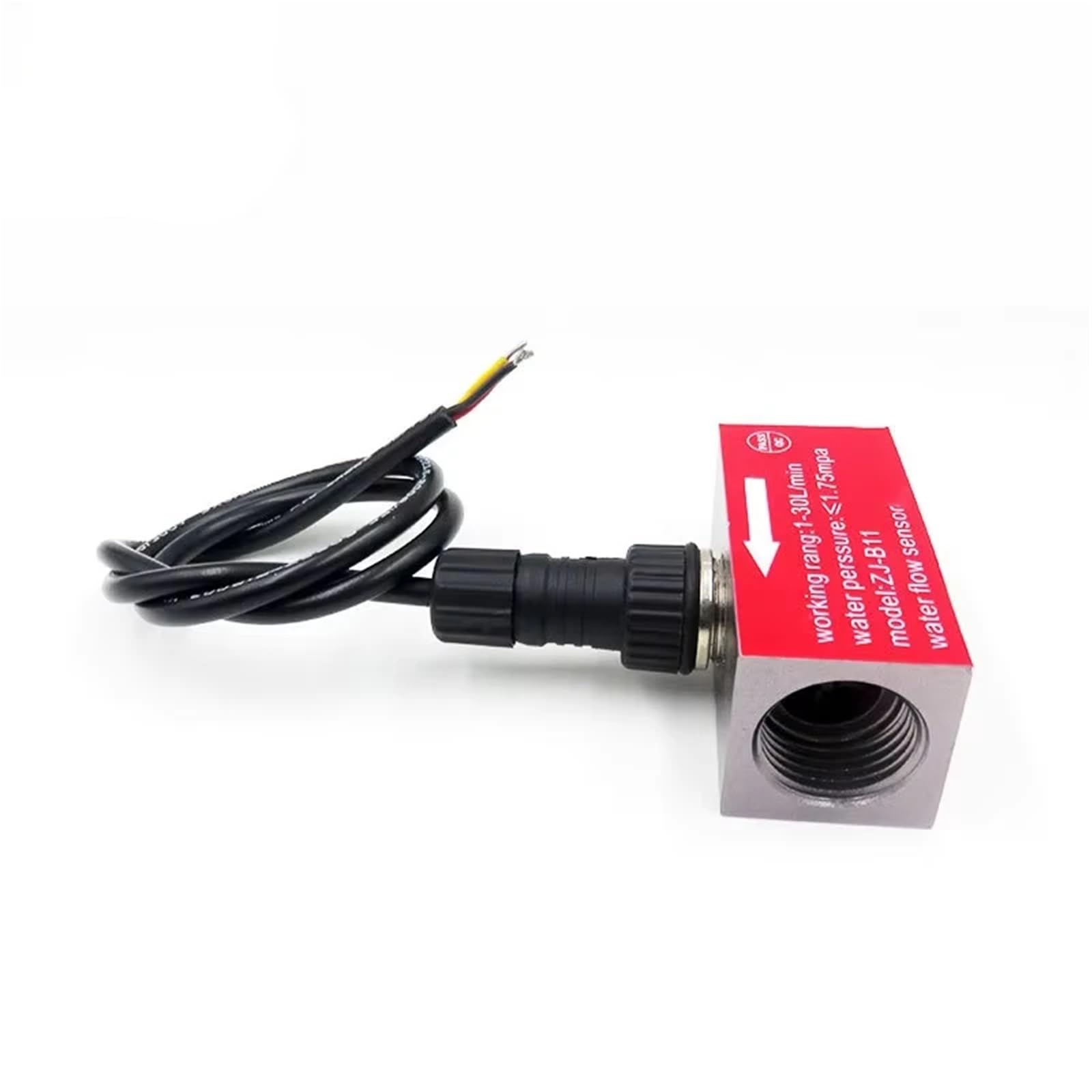 Medidor de flujo compacto de microturbina de 1 a 30 l/min, sensor de flujo de agua de efecto de aluminio, salida de pulso de rosca de 1/2 pulgadas, industrial