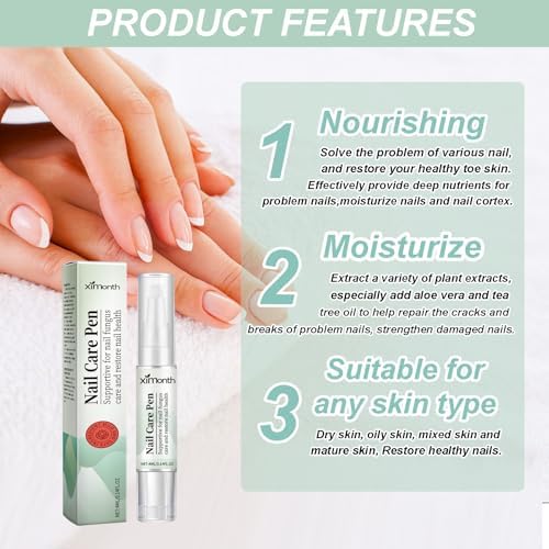 4 Pezzi Nail Care Pen, Penna per la Cura Delle Unghie, Arricchito con Tea Tree Oil, Fiori di Camomilla, Aloe Vera