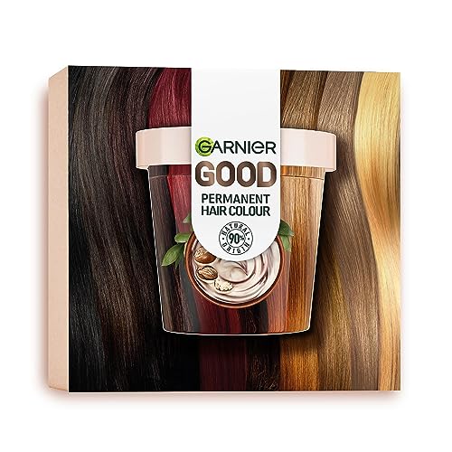 GARNIER GOOD Coloración Permanente Kit de Recarga, Color Brillante, 100% Cobertura de Canas, Color Duradero 8 Semanas, 90% Origen Natural, Sin Amoniaco, Vegano, Cruelty Free, 3.0 Castaño chocolate