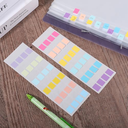 Image of 480 Pcs Sticky Index Tabs, Colored Book Sticky Tabs for Notebooks, Repositionable Page Tabs for Notebooks File Classification (0.5x1inch)